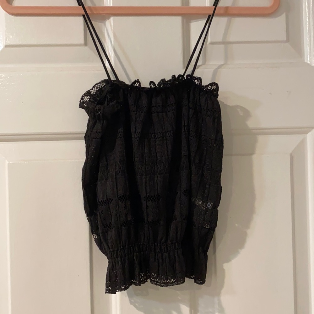 Adorable black spaghetti strap top from Zara! NEVER WORN